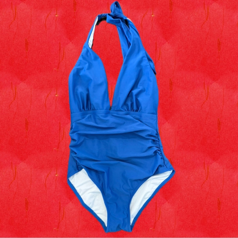 Tommy Hilfiger Blue Halter One-Piece Swimsuit | Size 8